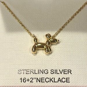 Rachel Zoe Sterling Silver Balloon Animal Dog necklace